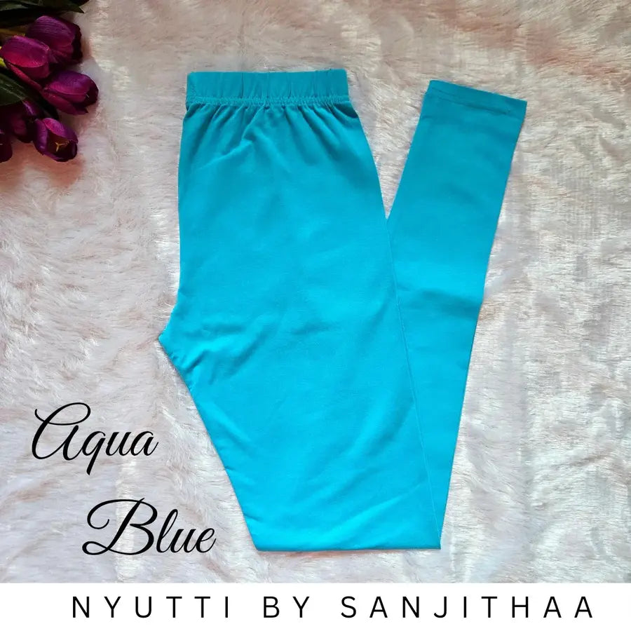 Aqua Blue Full Length Leggings