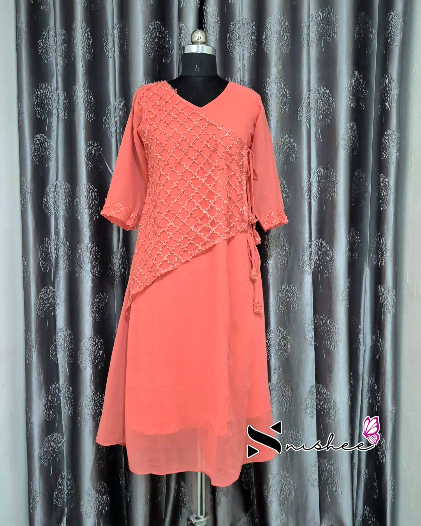 Orange Party Wrap Dress