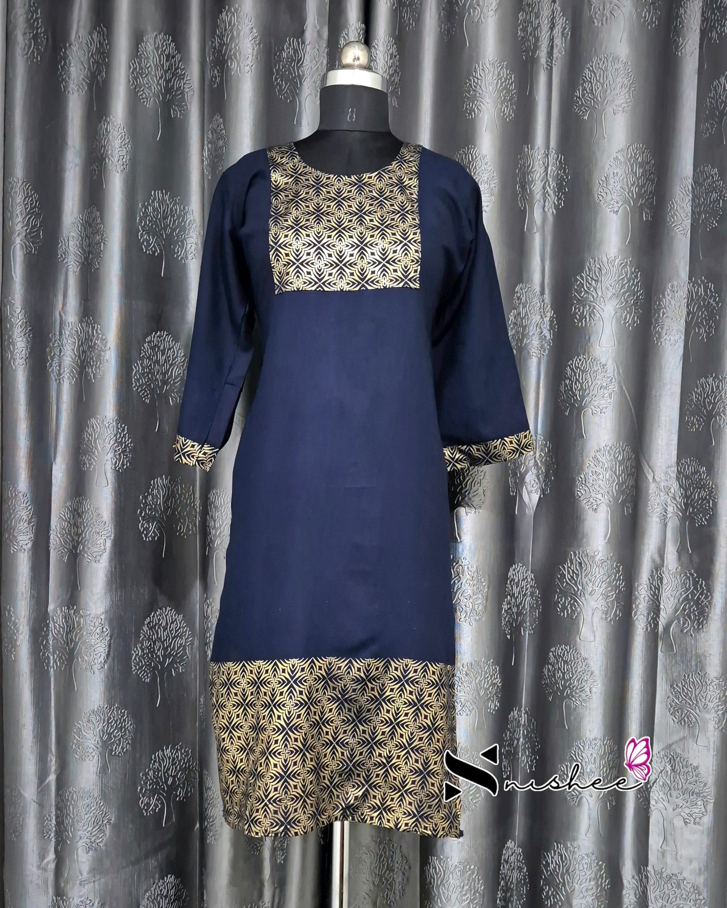 Foil Printed Red Kurti