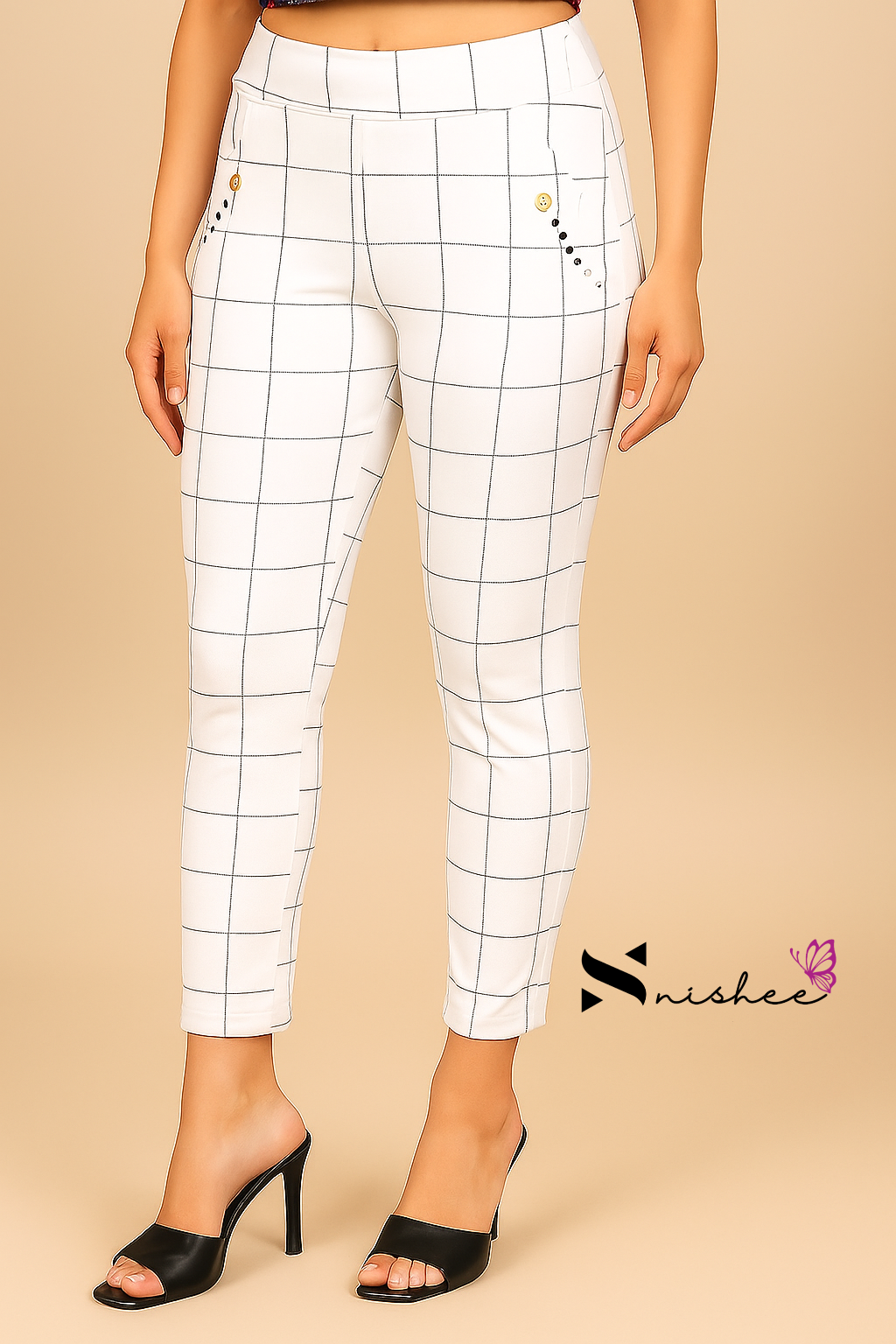 Checked Pocket Jeggings