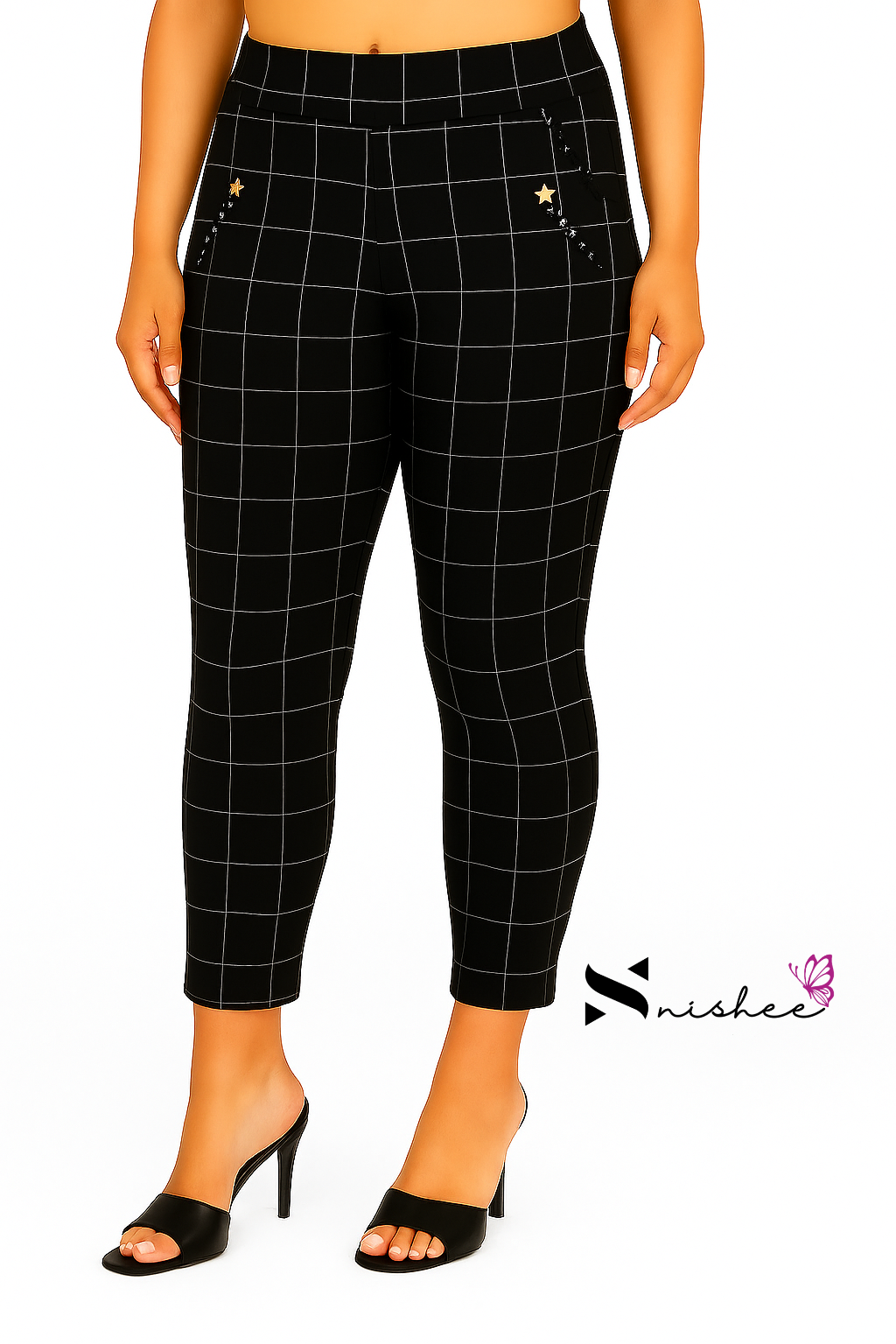 Checked Pocket Jeggings