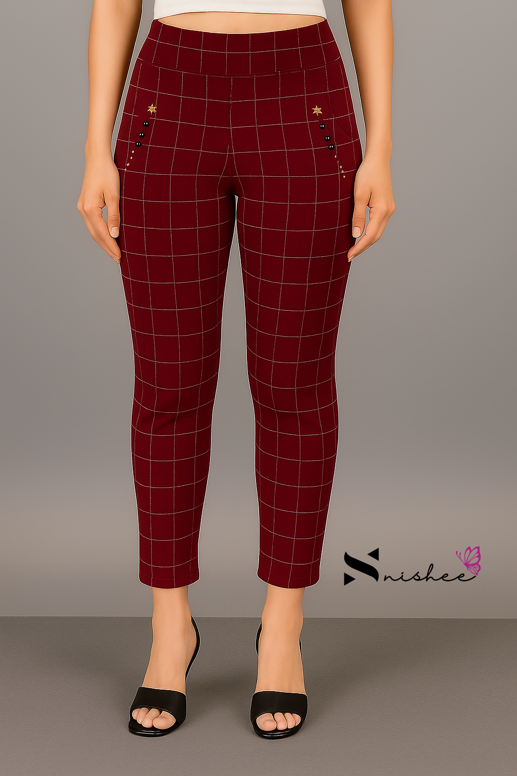 Checked Pocket Jeggings
