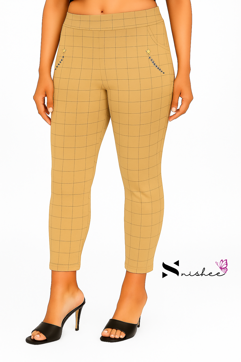 Checked Pocket Jeggings