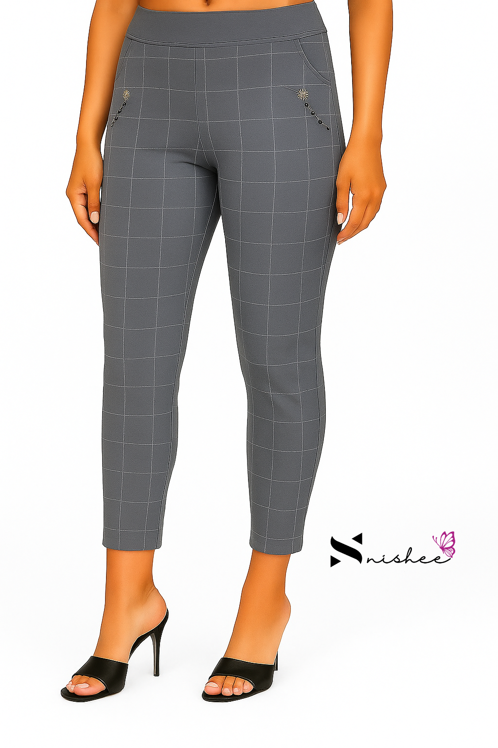 Checked Pocket Jeggings