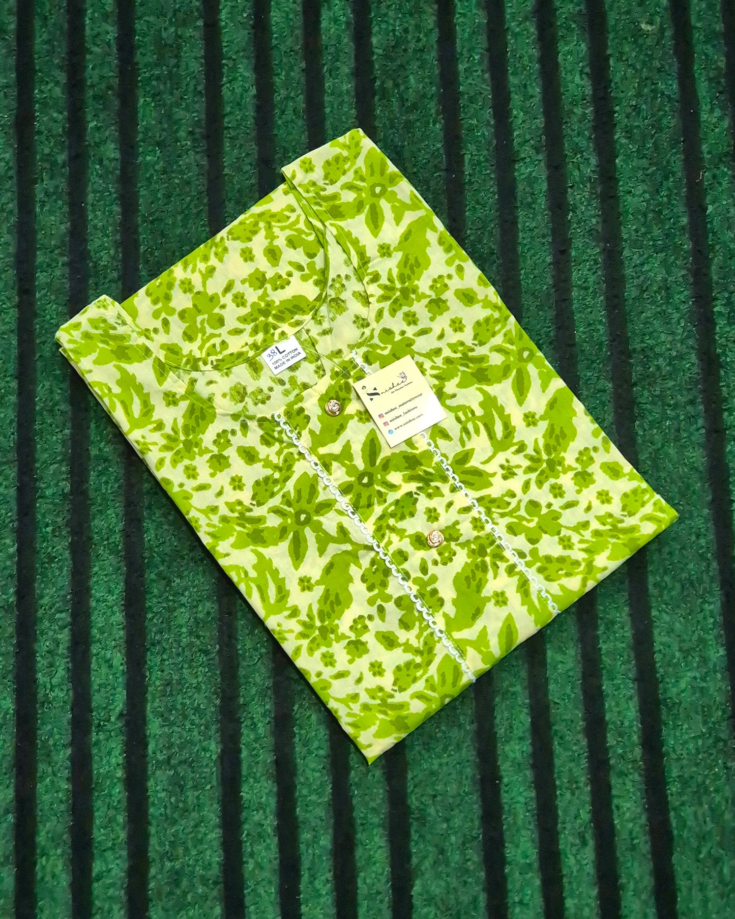 Green Floral Printed Kurti