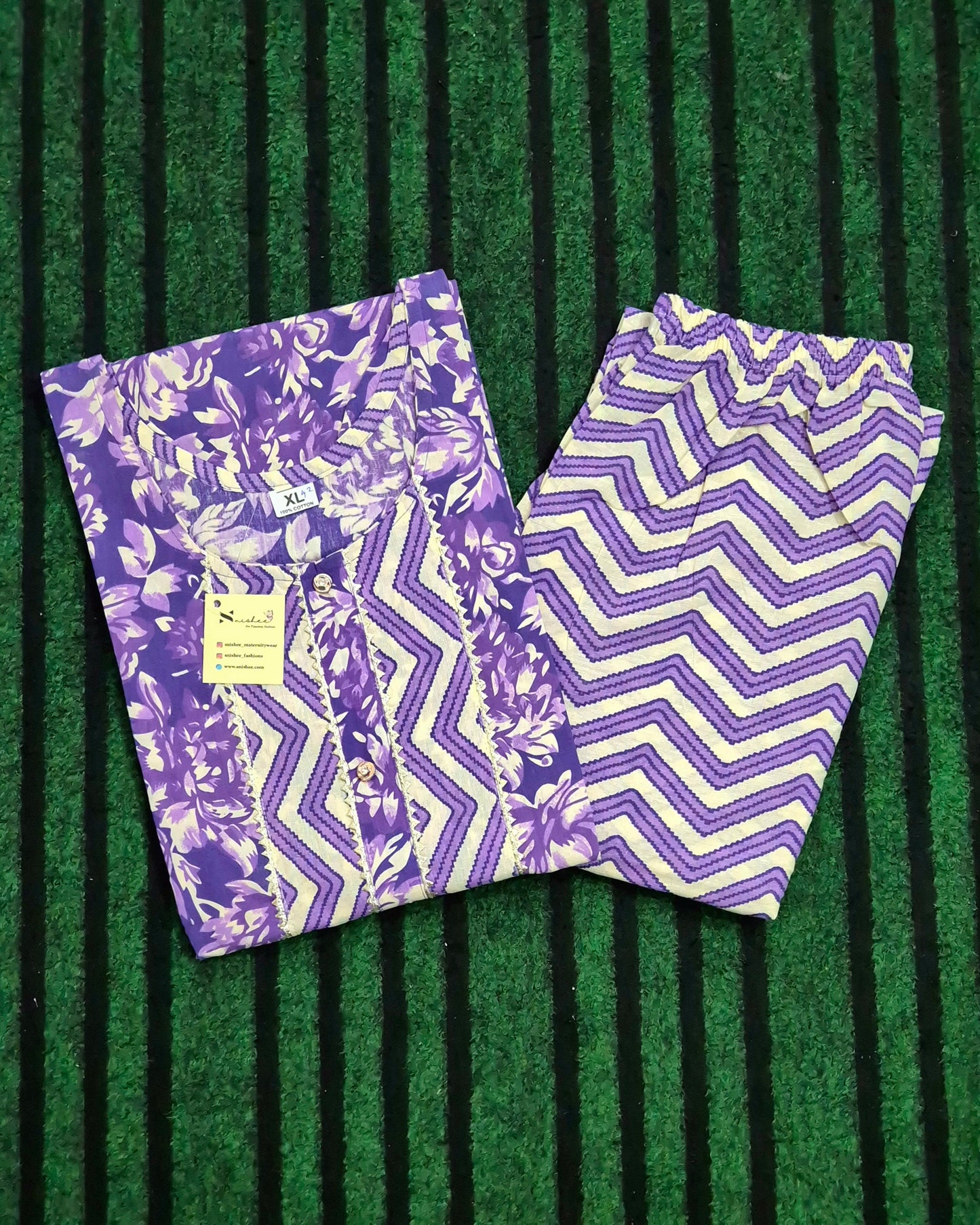 Violet Peony Kurti Set