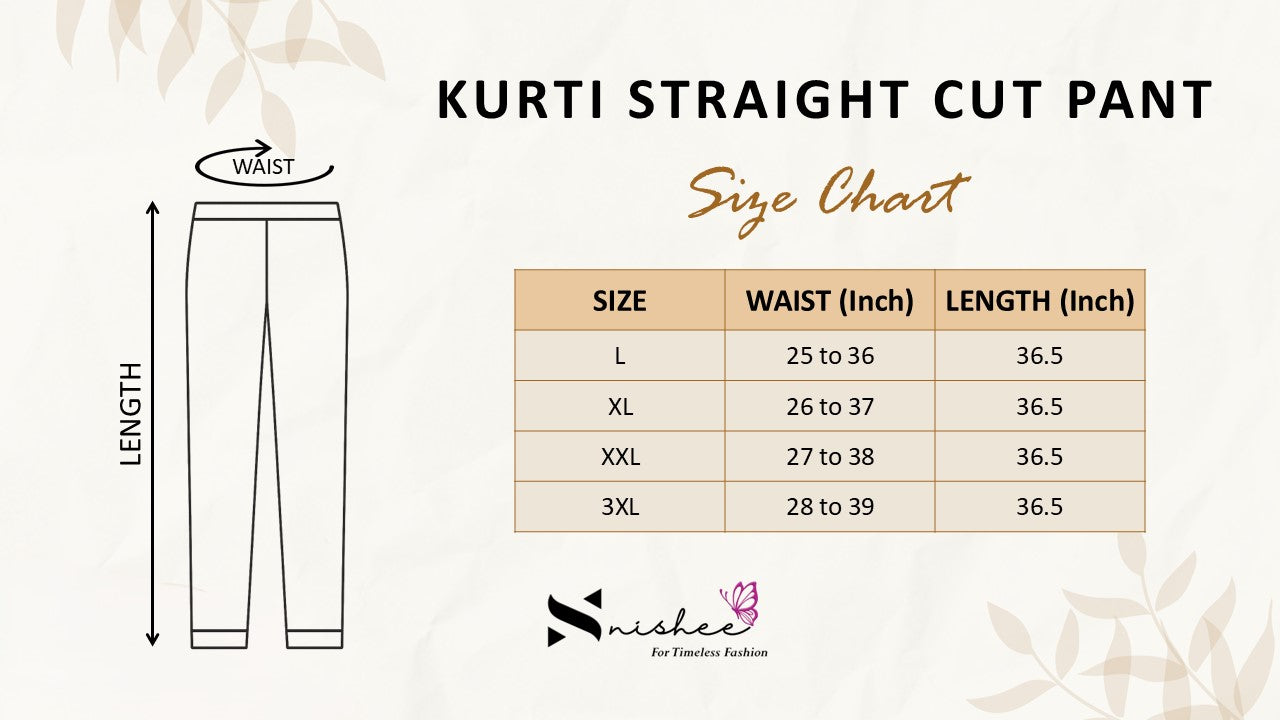 Black Straight Cut Kurti Pant