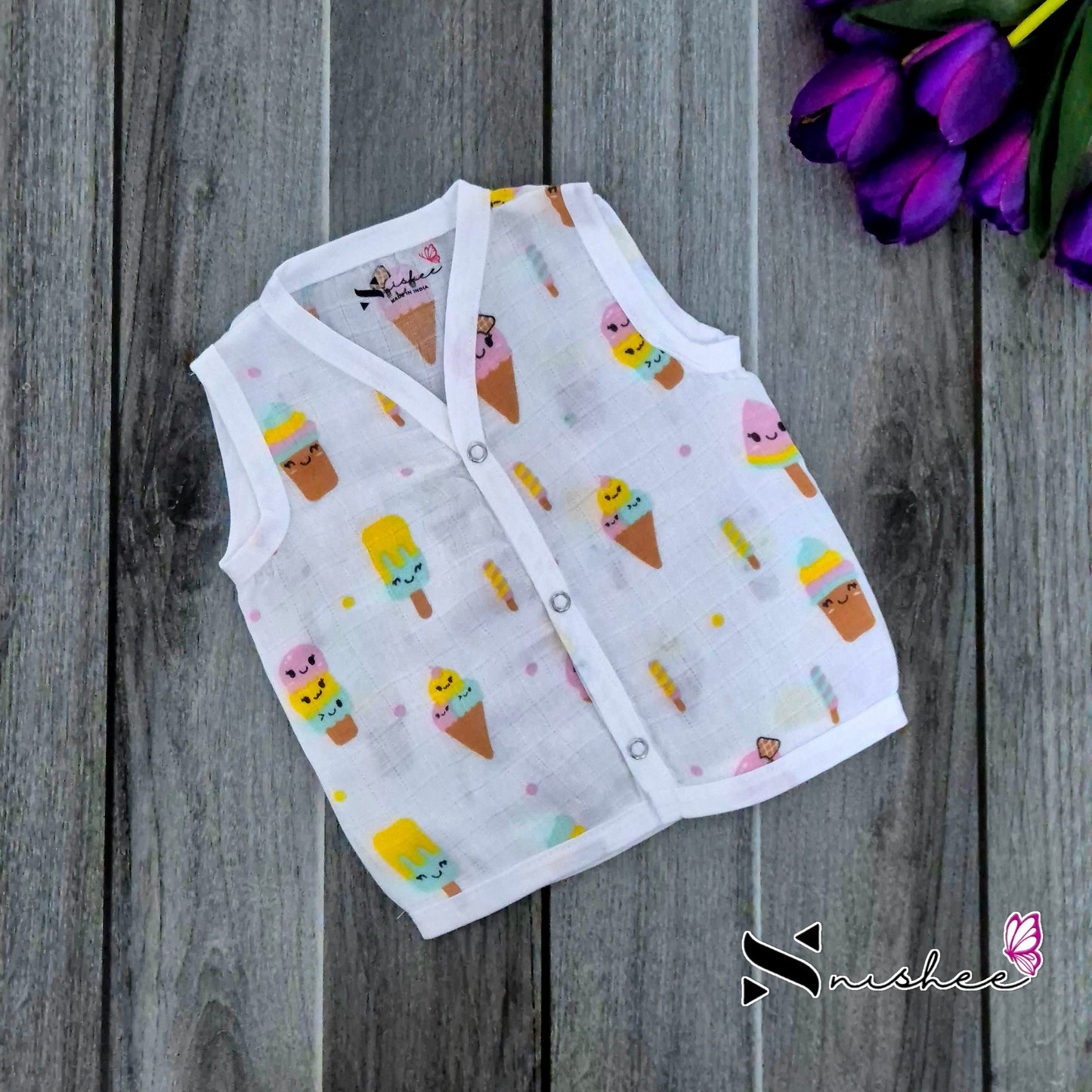 Muslin Button Jablas - Size 0 to 3 Months