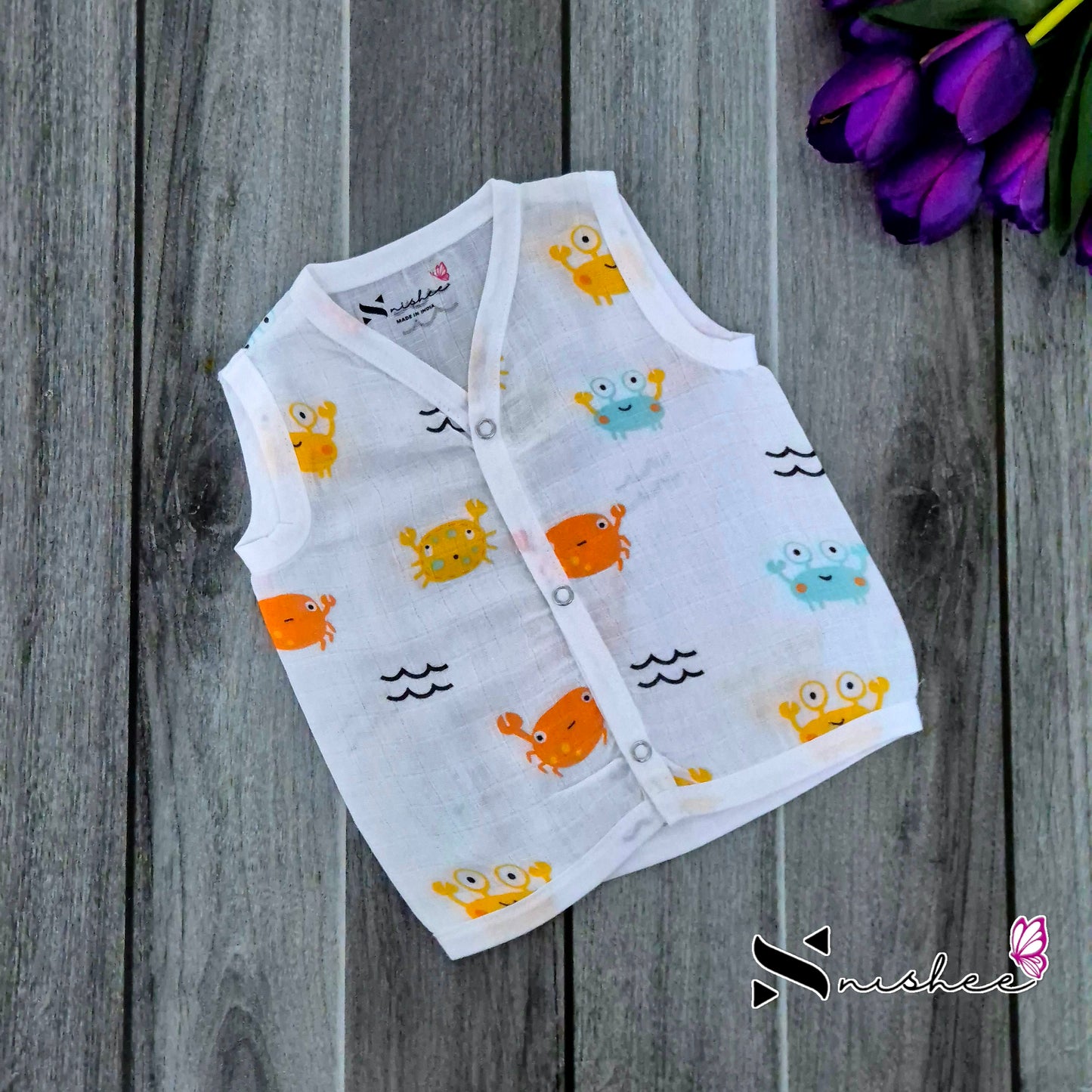 Muslin Button Jablas - Size 0 to 3 Months