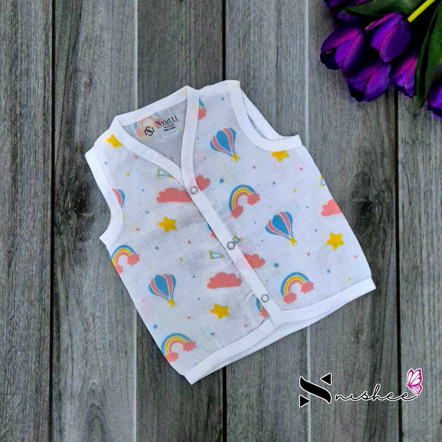 Muslin Button Jablas - Size New Born