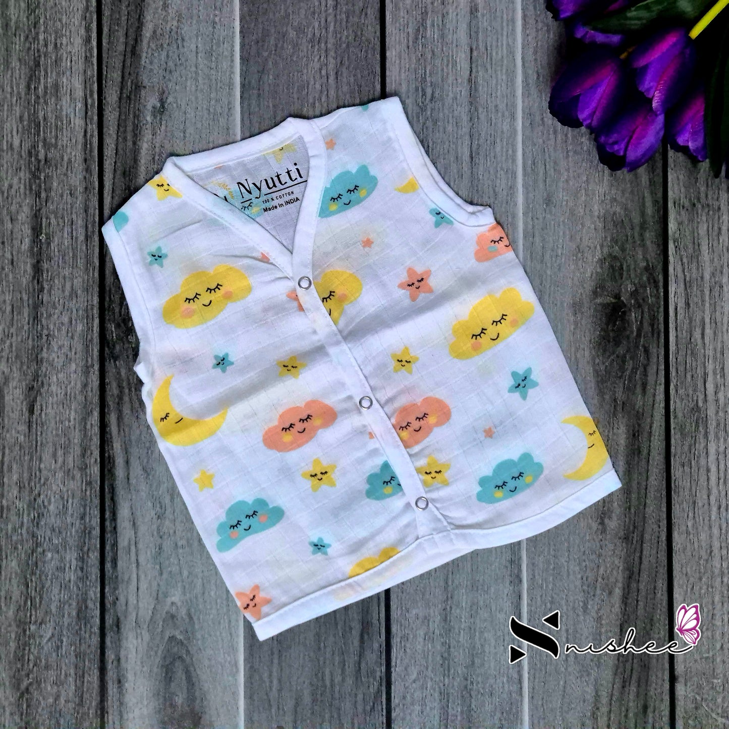 Muslin Button Jablas - Size 3 to 6 Months