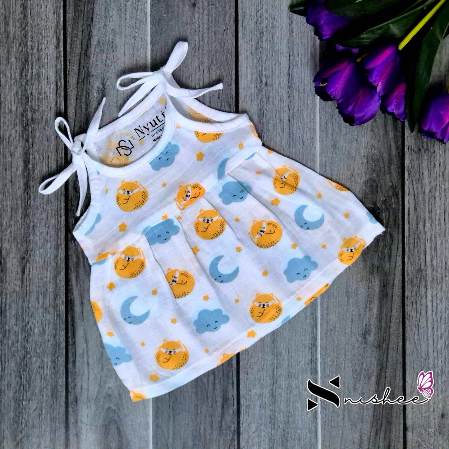 Muslin Knot Frocks - Size 3 to 6 Months