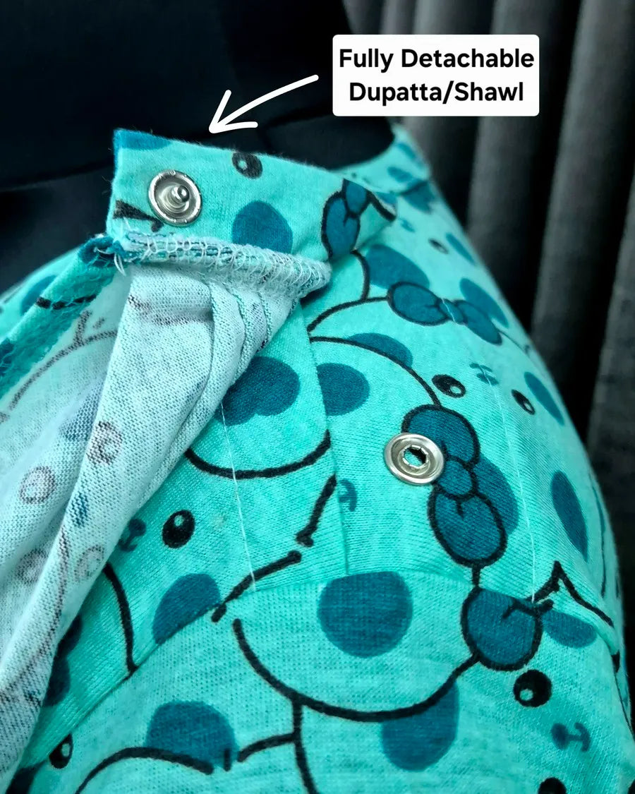 Doodle Bear - Shawl Maxi - Full Length - Plus Size