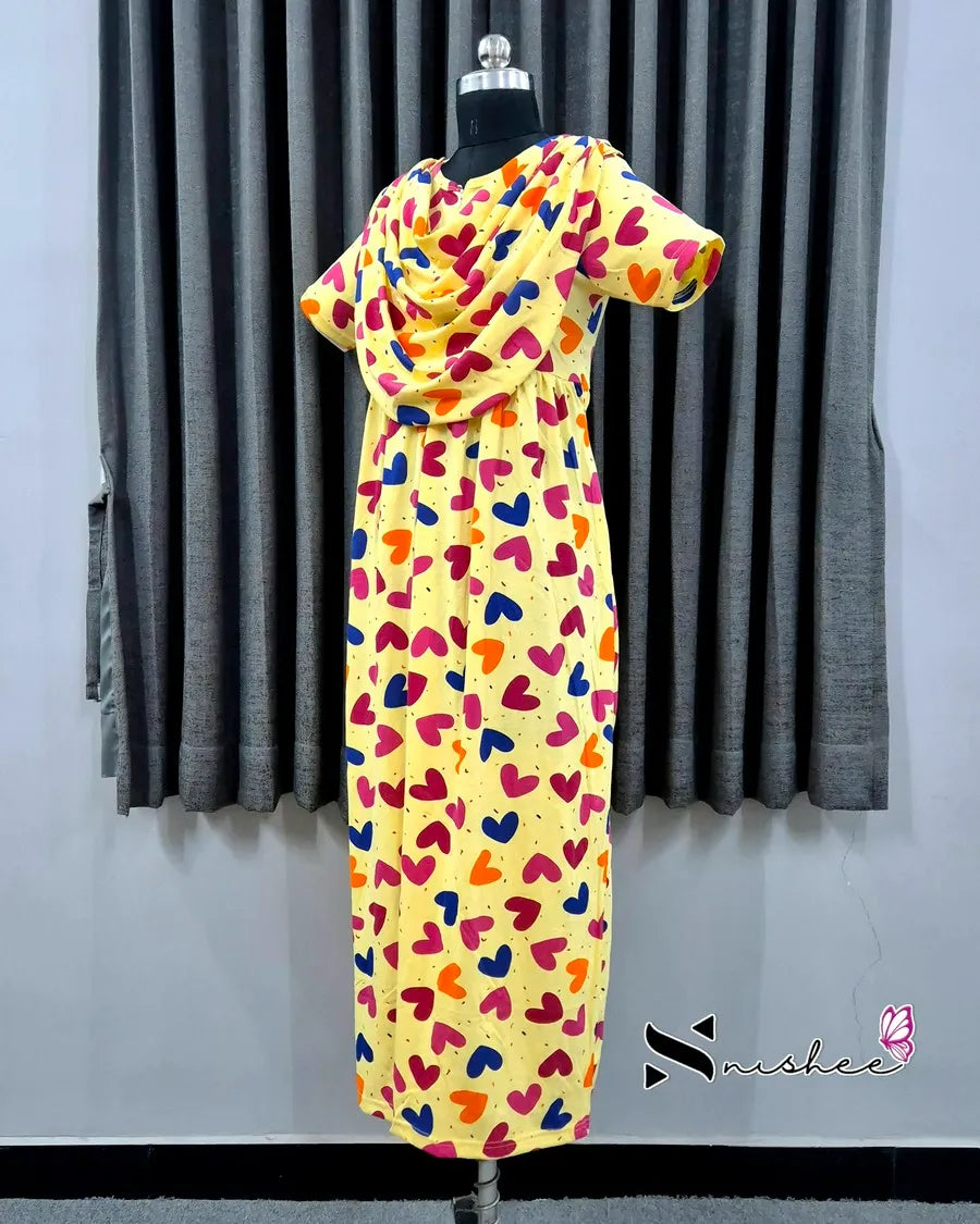 Yellow Hearts - Shawl Maxi - Full Length