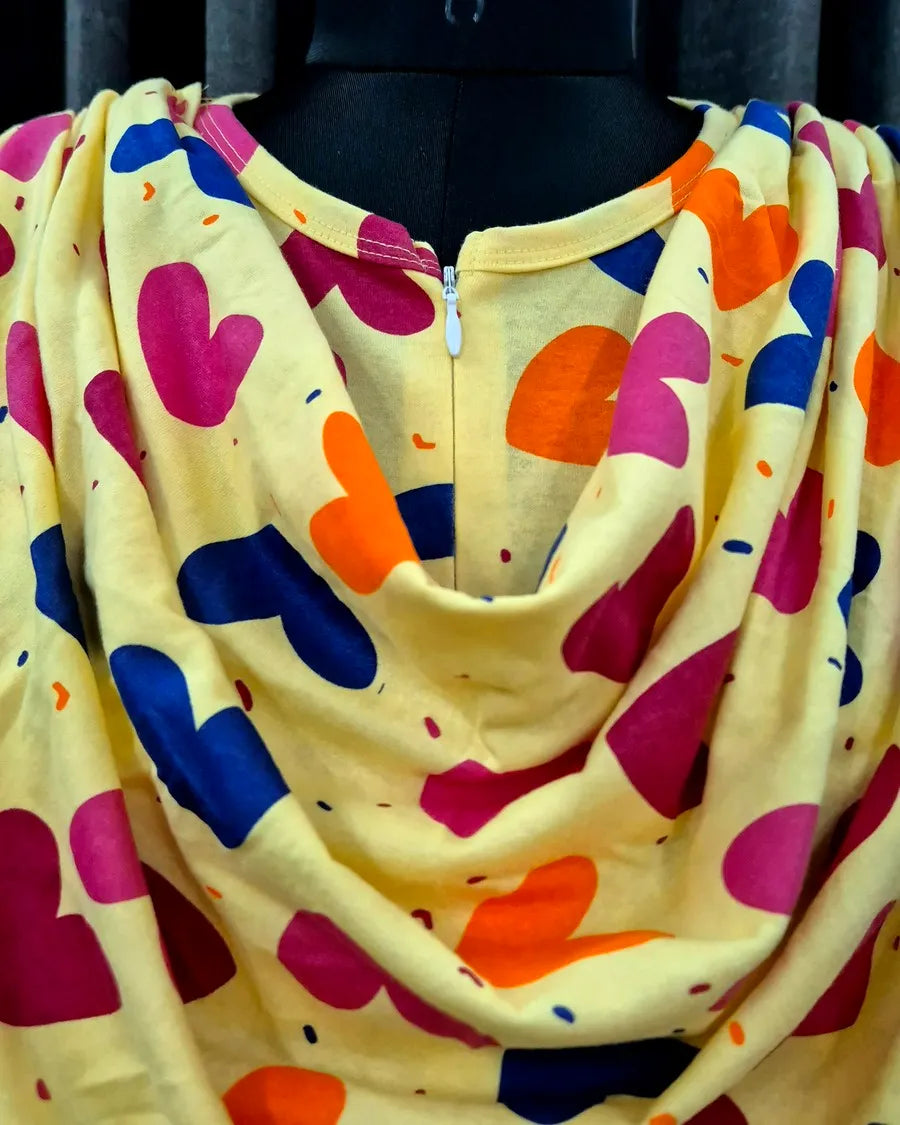 Yellow Hearts - Shawl Maxi - Full Length
