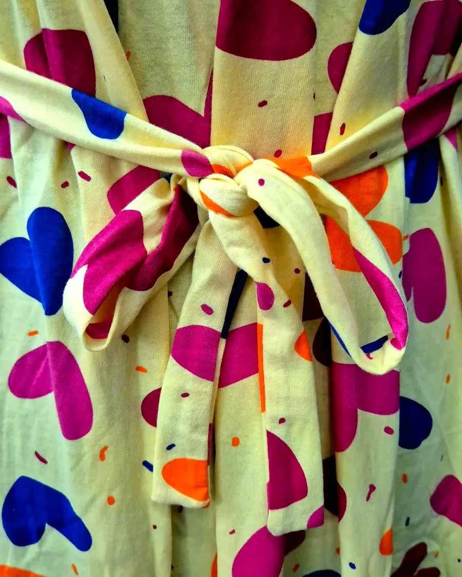 Yellow Hearts - Shawl Maxi - Full Length