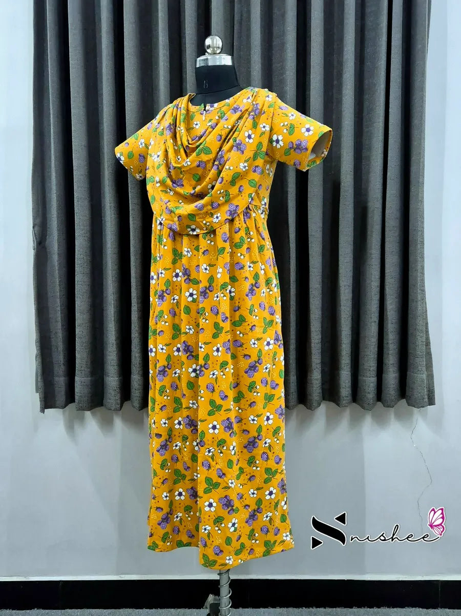 Grapes Blossom - Shawl Maxi - Full Length - Plus Size