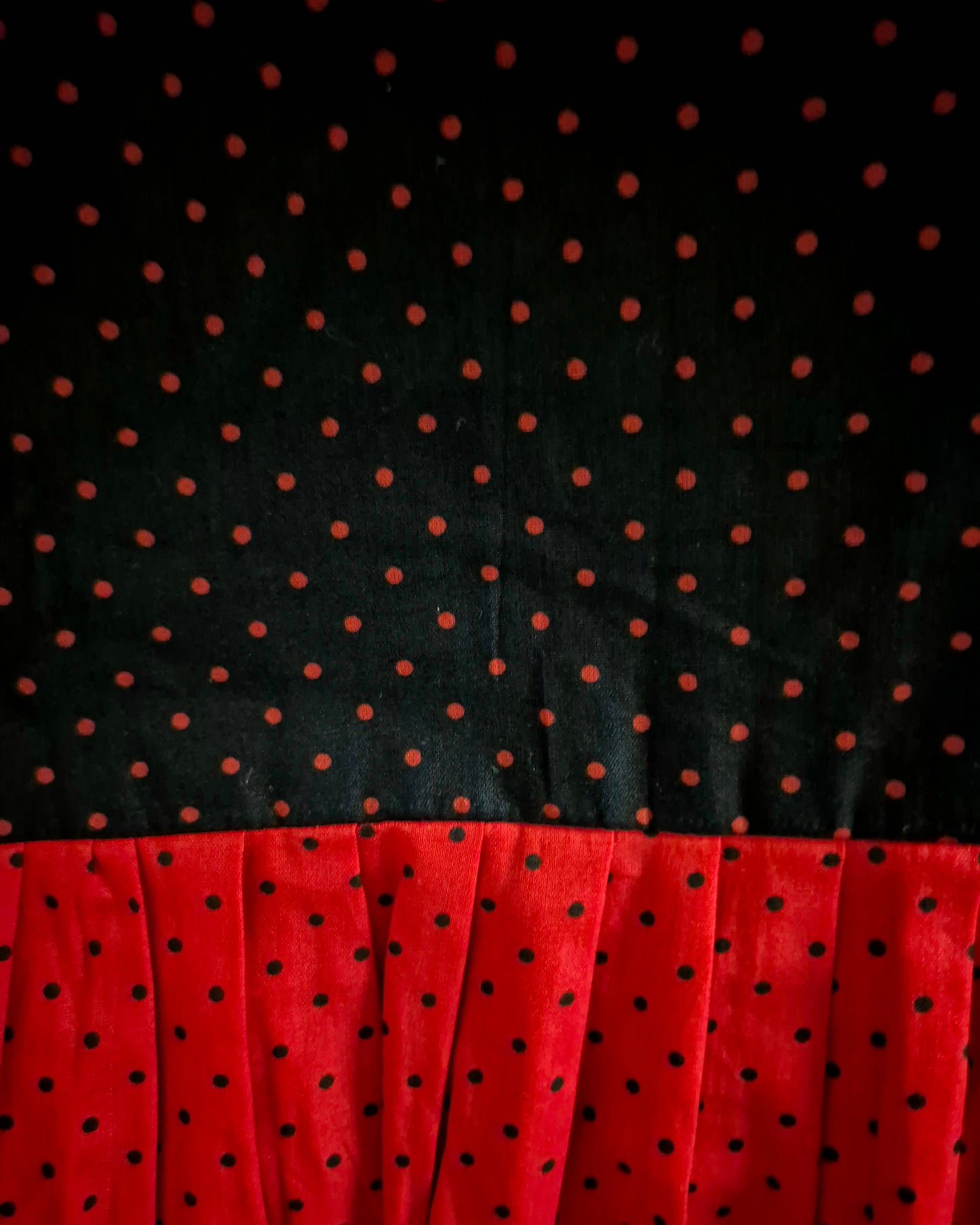 Navy Blue/ Red Dotted V Neck Frock Nighty