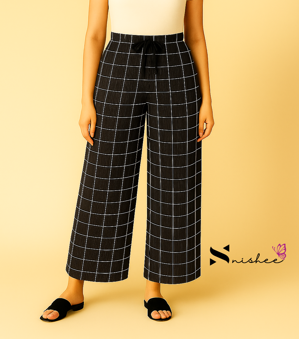 Checked Palazzo Pant
