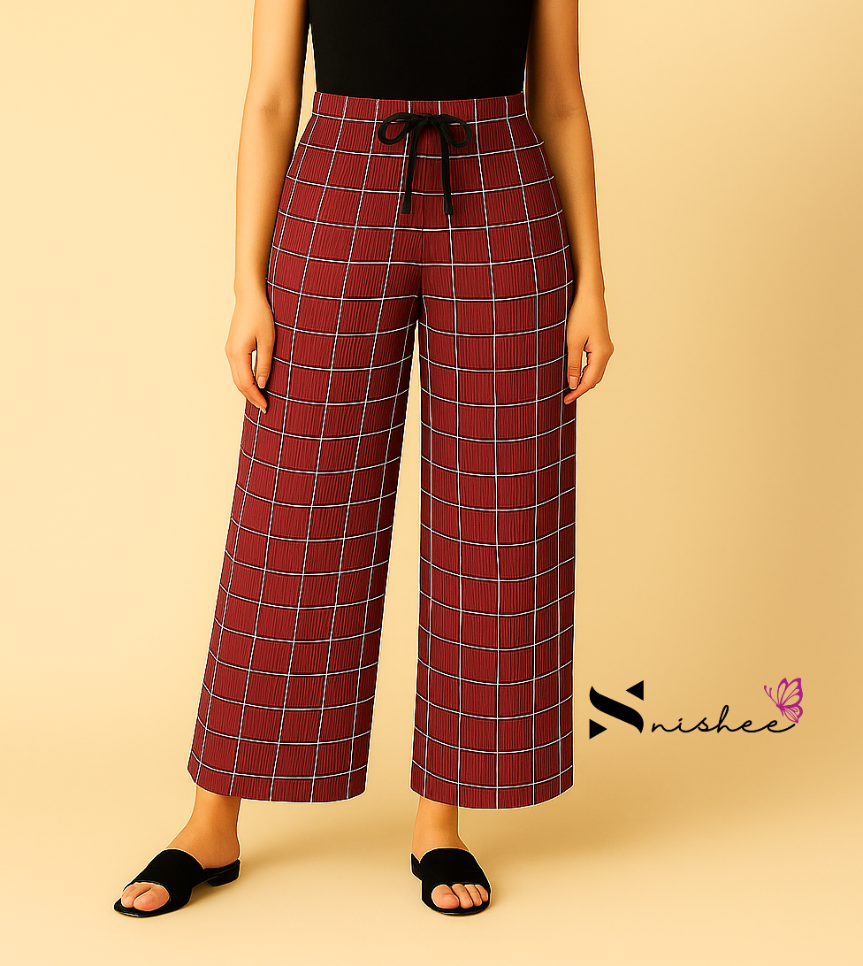 Checked Palazzo Pant