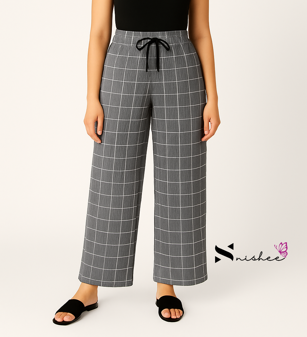 Checked Palazzo Pant