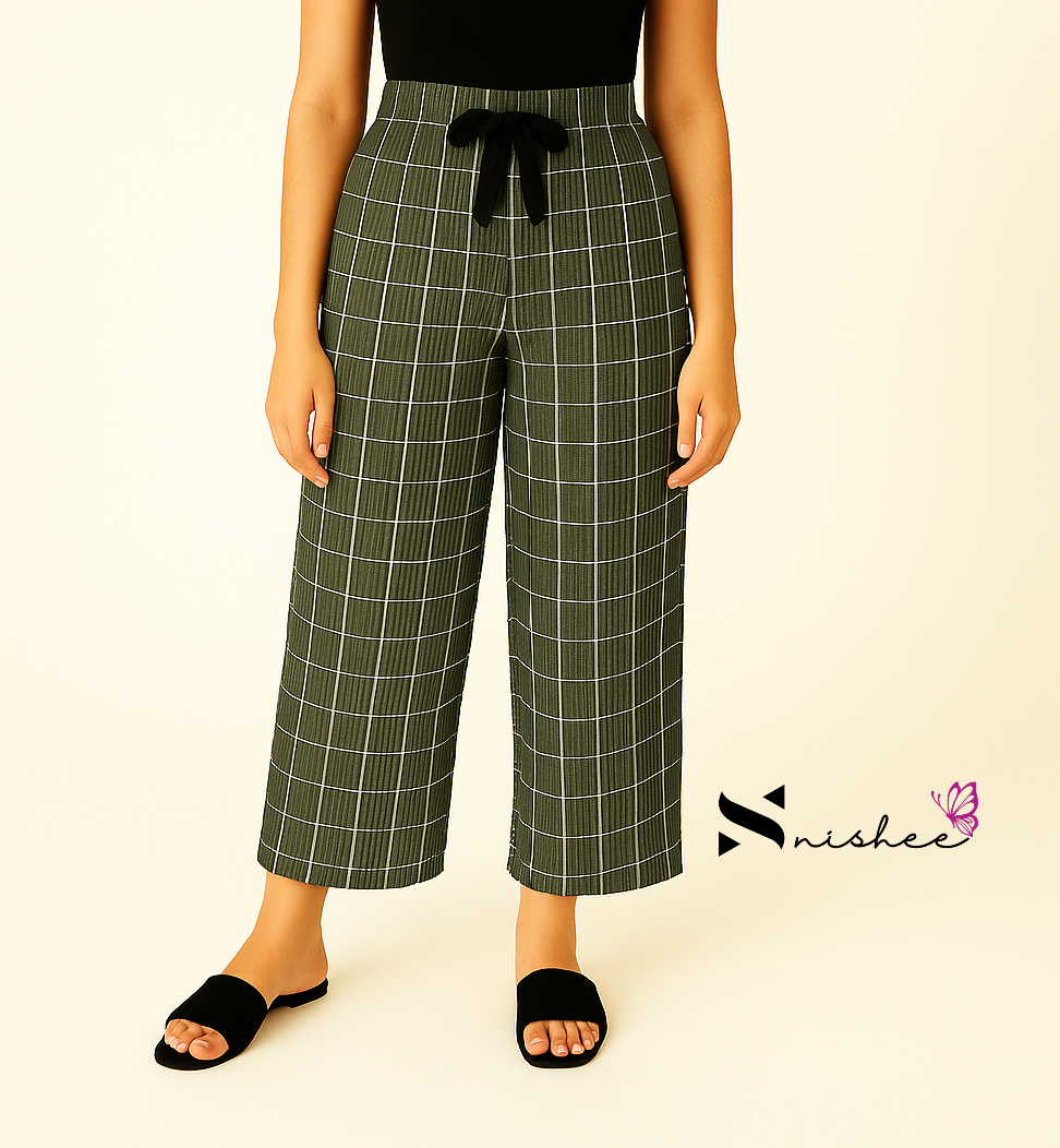 Checked Palazzo Pant