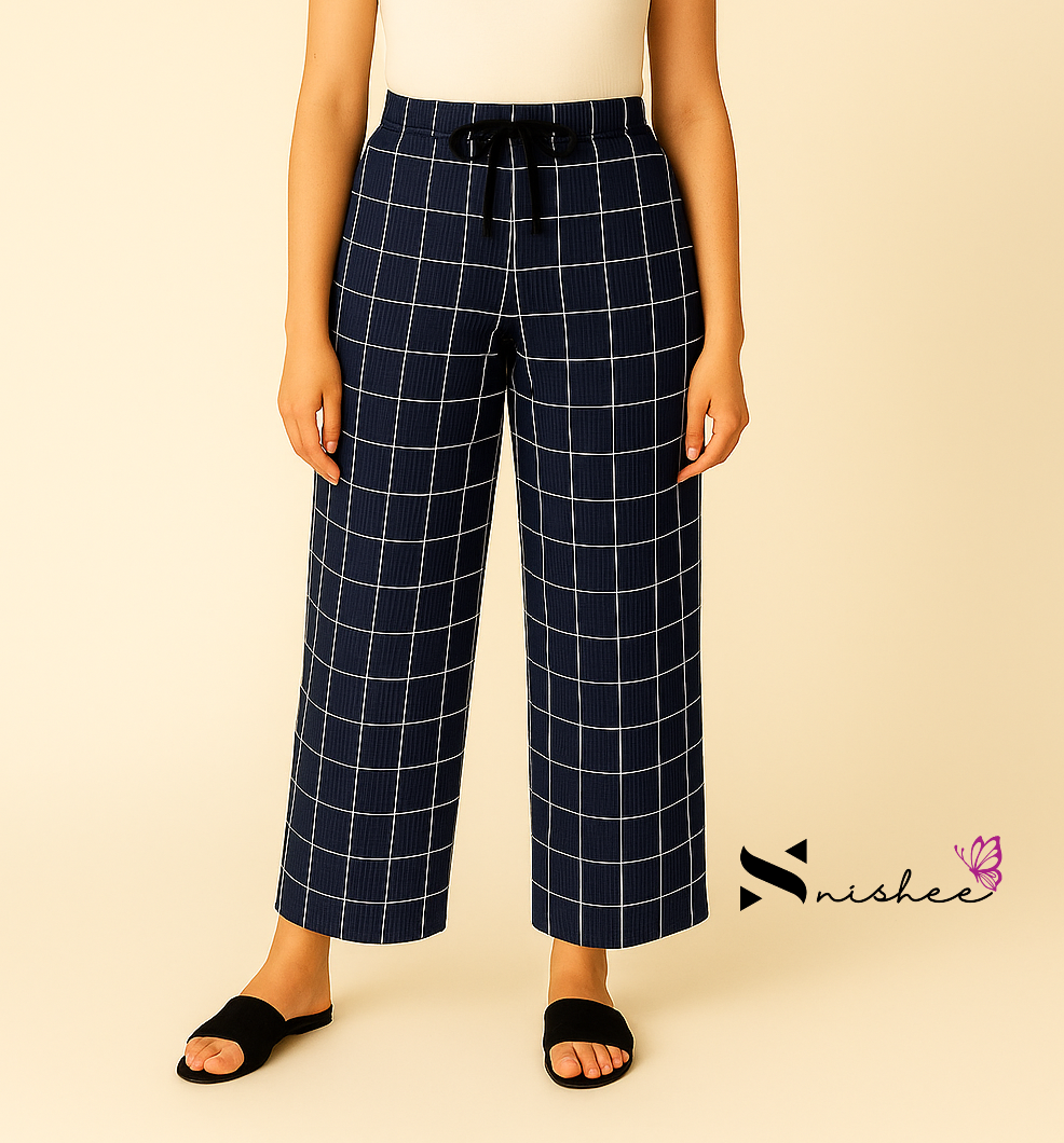 Checked Palazzo Pant