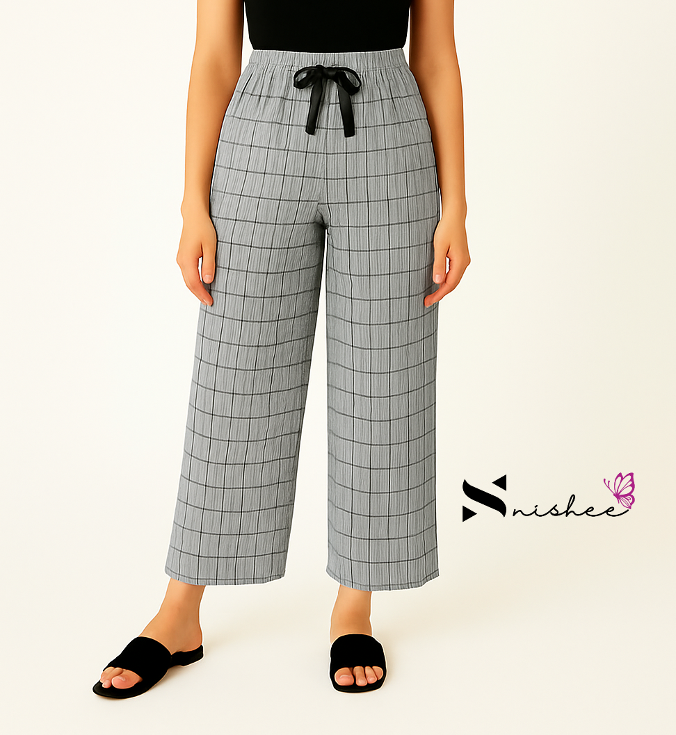 Checked Palazzo Pant