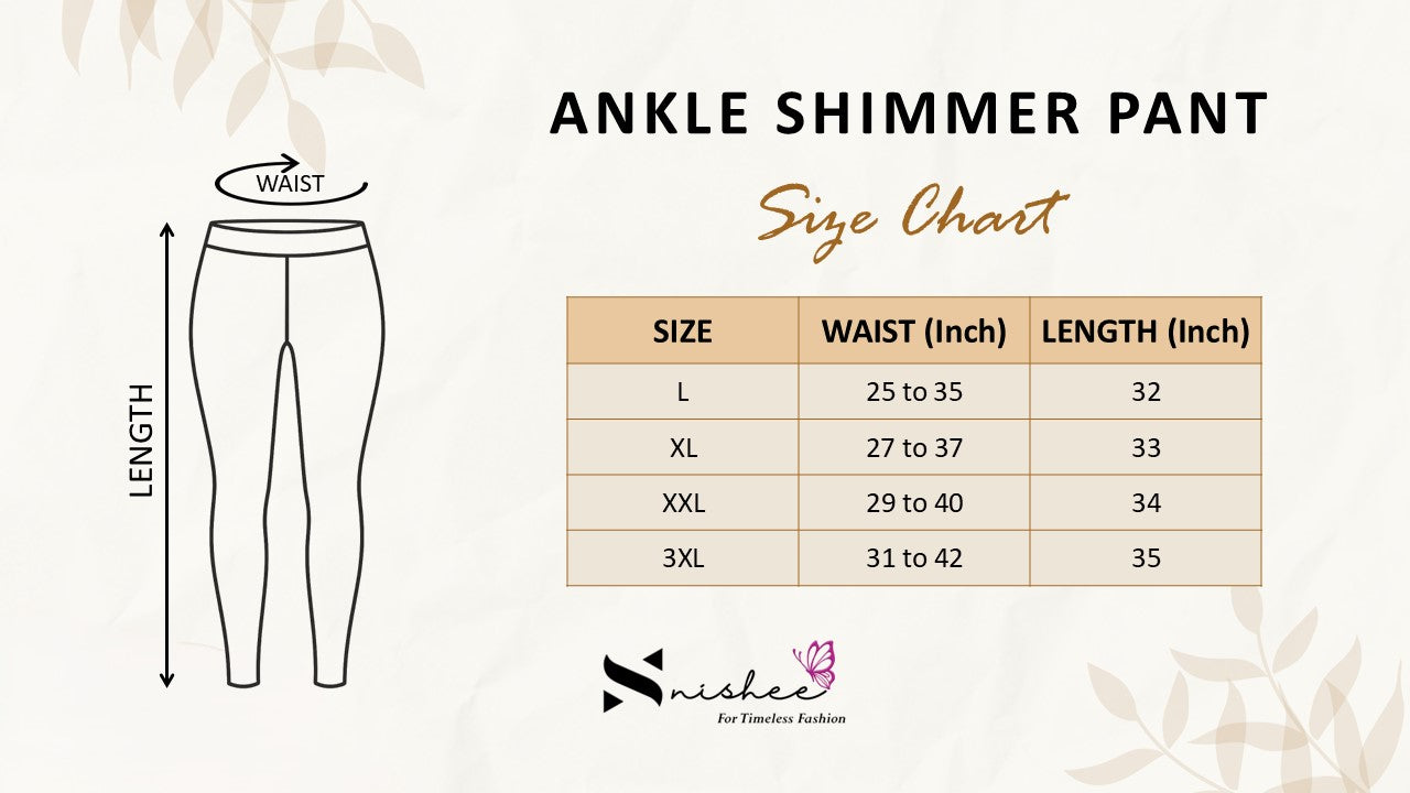 Red Ankle Length Shimmer Pant