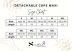 Amar Lily - Detachable Cape Maxi with 5 in 1 Style - Full Length - Plus Size