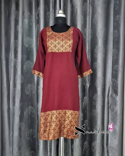 Foil Printed Black Kurti