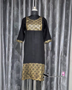Foil Printed Navy Blue Kurti