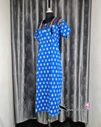 Blue/ Brown Motif Cotton Feeding Nighty