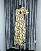 Leaf Printed Light Green Cotton Feeding Nighty