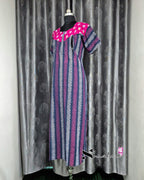 Pink/ Blue Striped Cotton Feeding Nighty