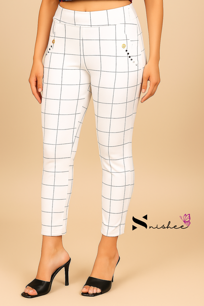 Checked Pocket Jeggings