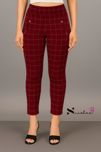 Checked Pocket Jeggings