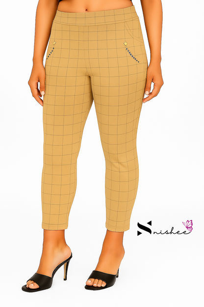 Checked Pocket Jeggings