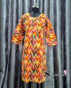 Multi-Colour Chevron Printed Kurti
