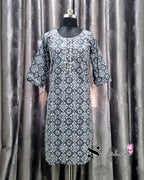 Grey Diamond Abstract Printed Kurti