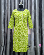Green Floral Printed Kurti