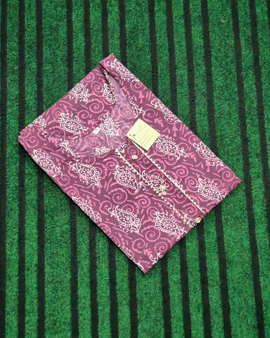 Purple Mango Motif Printed Kurti