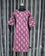 Purple Mango Motif Printed Kurti