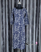 Scribble Navy Blue A Line Kurti