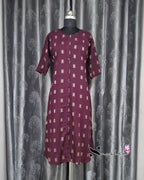Maroon Texture Print Kurti