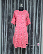 Pink Diamond Motif Printed Kurti