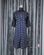 Navy Diamond Motif Printed Kurti