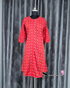 Red Diamond Motif Printed Kurti