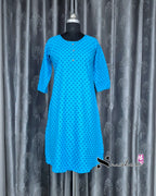 Blue Diamond Motif Printed Kurti