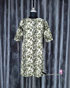 Green Panther Print Short Straight Cut Kurti